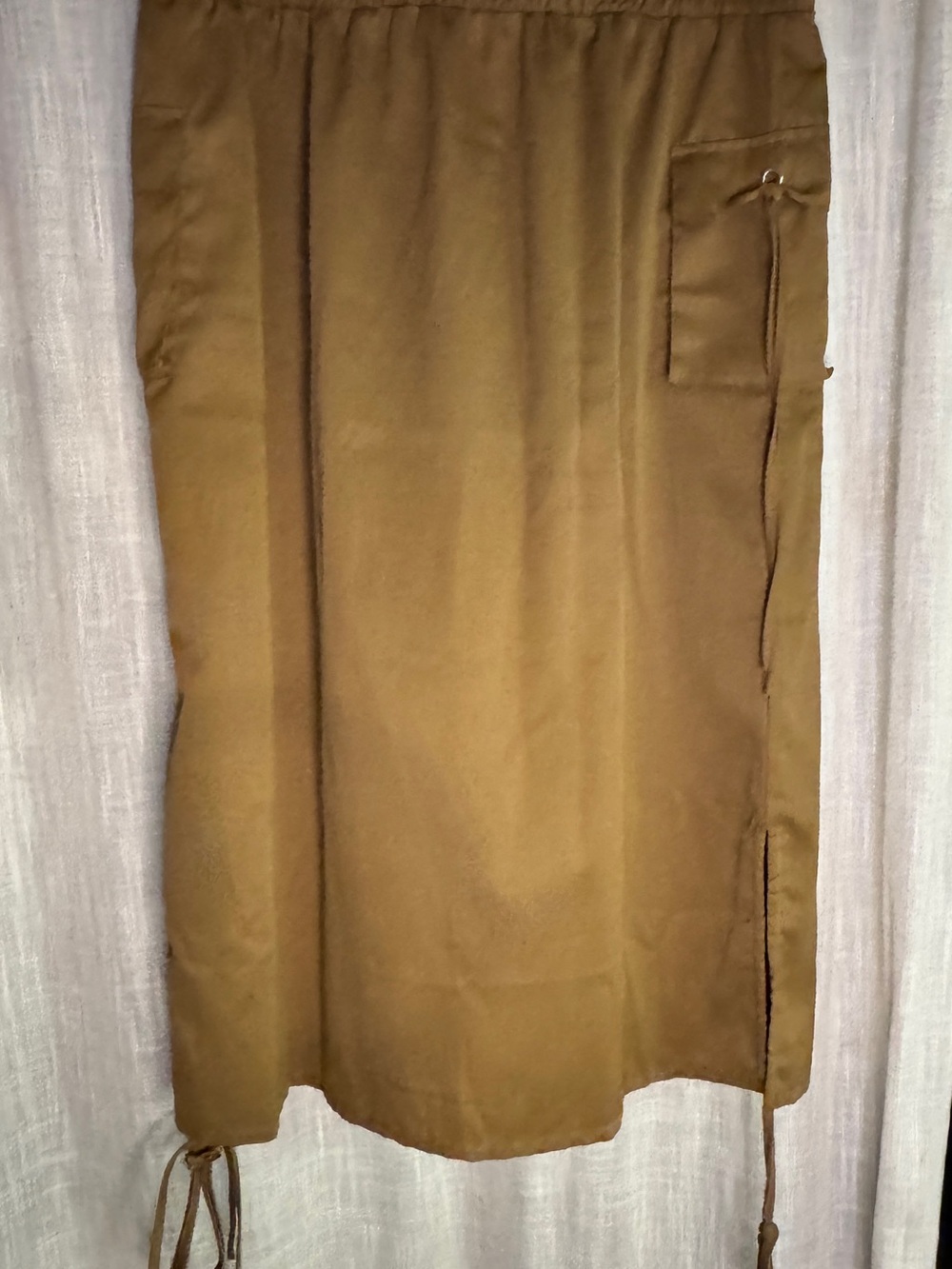 Plus Size Mocha Brown Cargo Midi Skirt 3XL/4XL